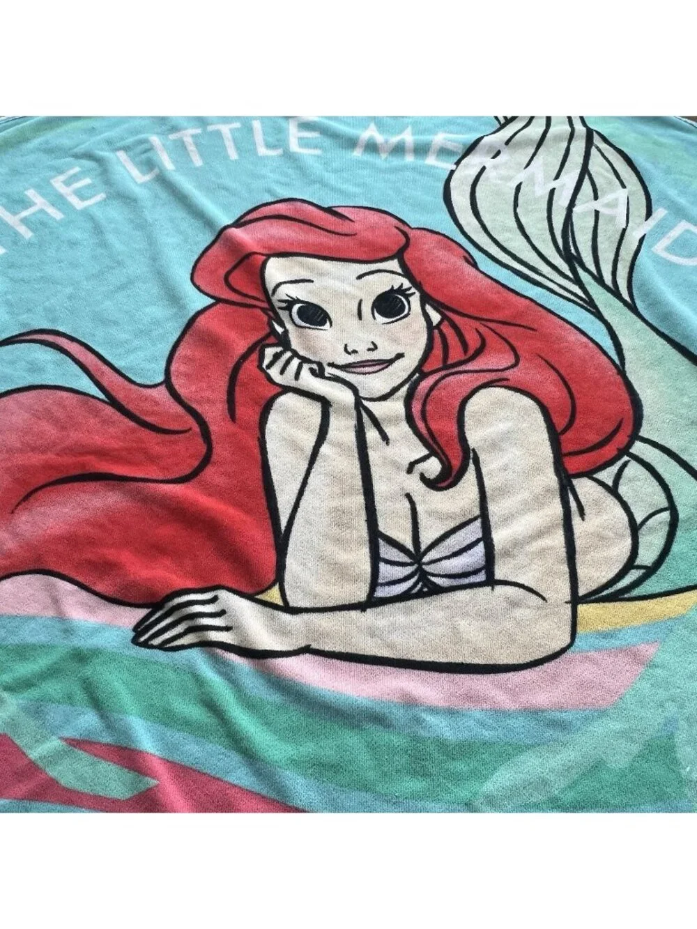 Disney Ariel Little Mermaid Shell Shape Beach Towel 57x48 Pool Bath